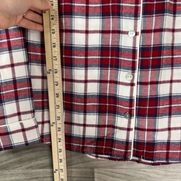 UGG Womens Pajama Shirt Red Plaid Button Up Pocket Collared Long Sleeve XS New‎ - Picture 11 of 12